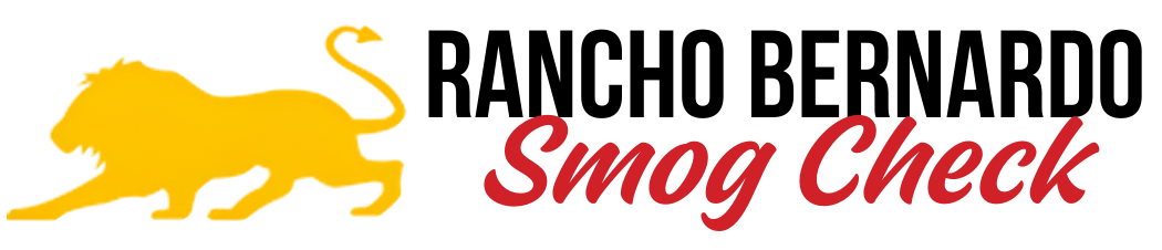 Smog Check Rancho Bernardo Big Logo White + Red